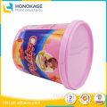 Food Round Clear Plastic Container with Cover, Disposable Candy Container